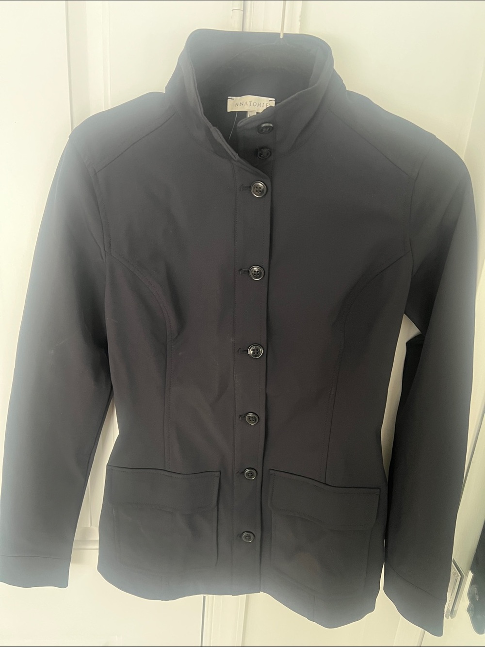 Anatomie Black High-Collar Button Jacket